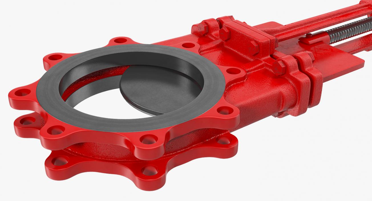 Bidirectional Knife Gate Valve Red 3D model