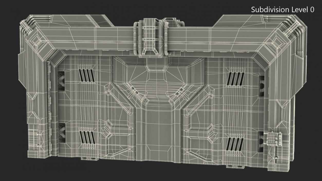 3D model Sci Fi Reinforced Sliding Gate