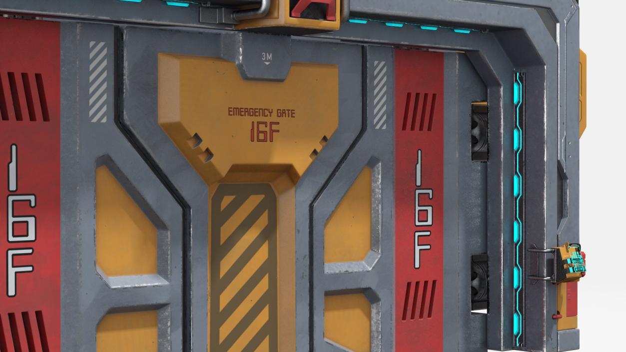 3D model Sci Fi Reinforced Sliding Gate