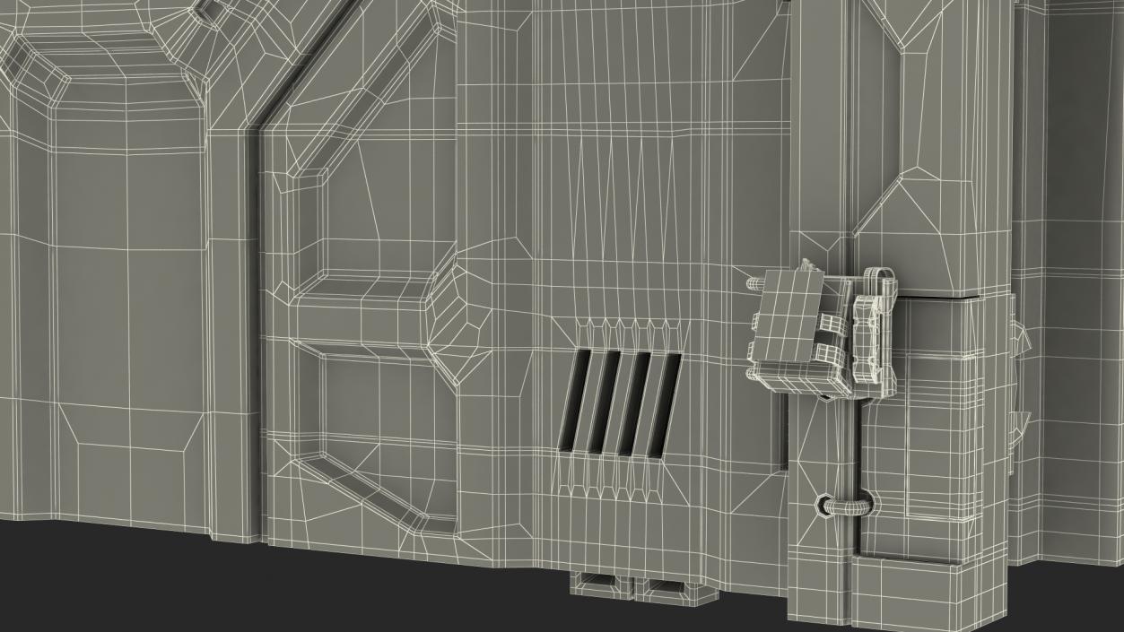 3D model Sci Fi Reinforced Sliding Gate