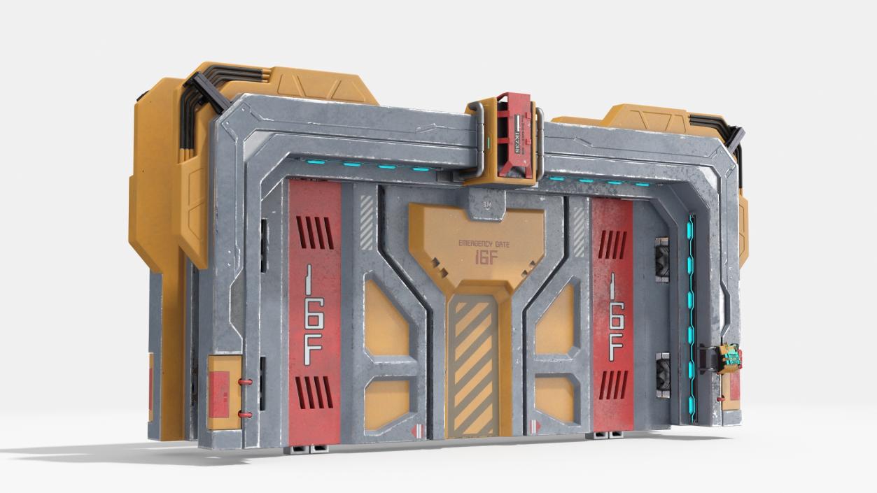 3D model Sci Fi Reinforced Sliding Gate