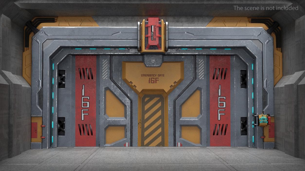 3D model Sci Fi Reinforced Sliding Gate