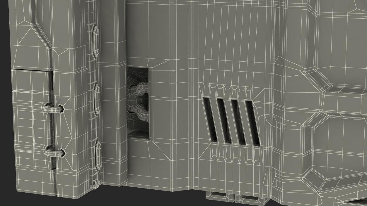 3D model Sci Fi Reinforced Sliding Gate