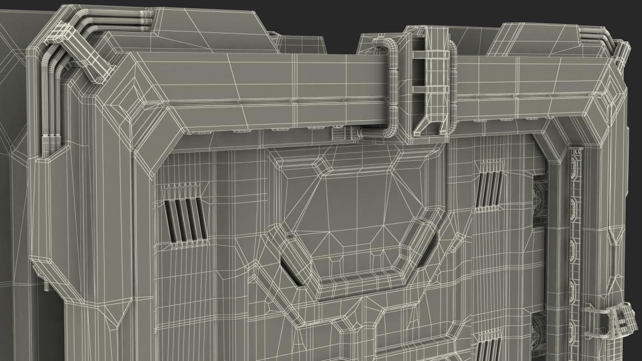 3D model Sci Fi Reinforced Sliding Gate