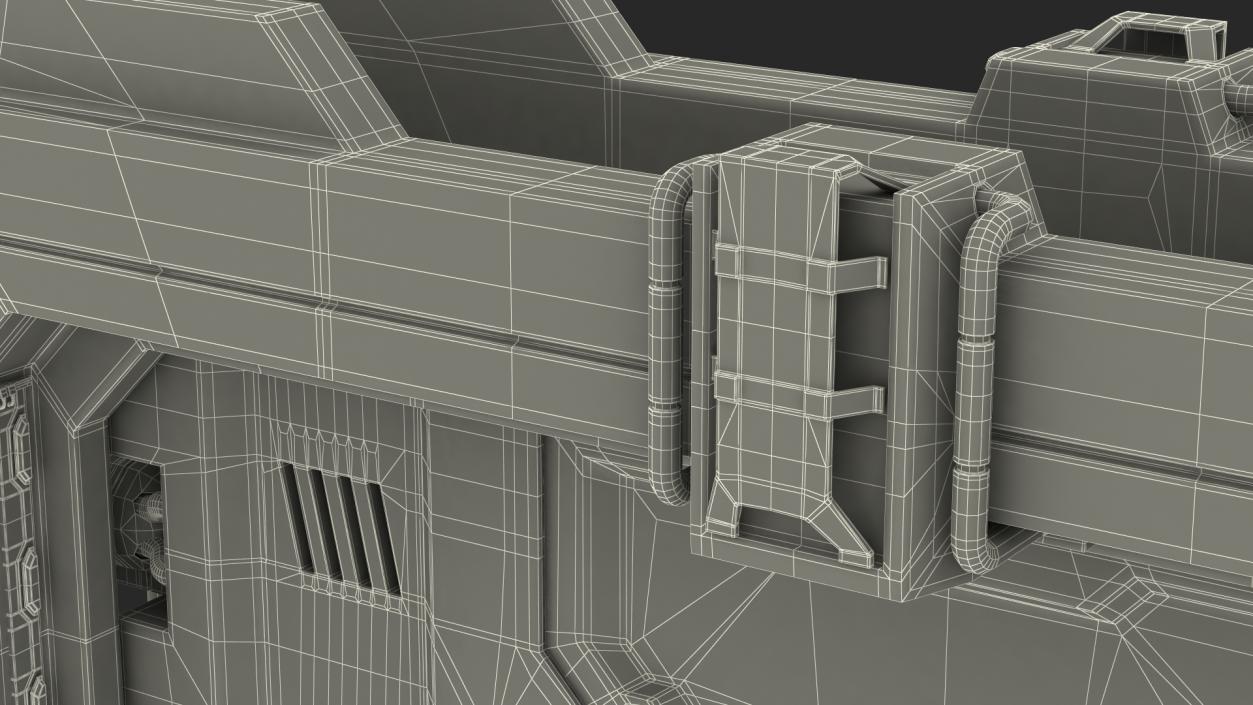 3D model Sci Fi Reinforced Sliding Gate