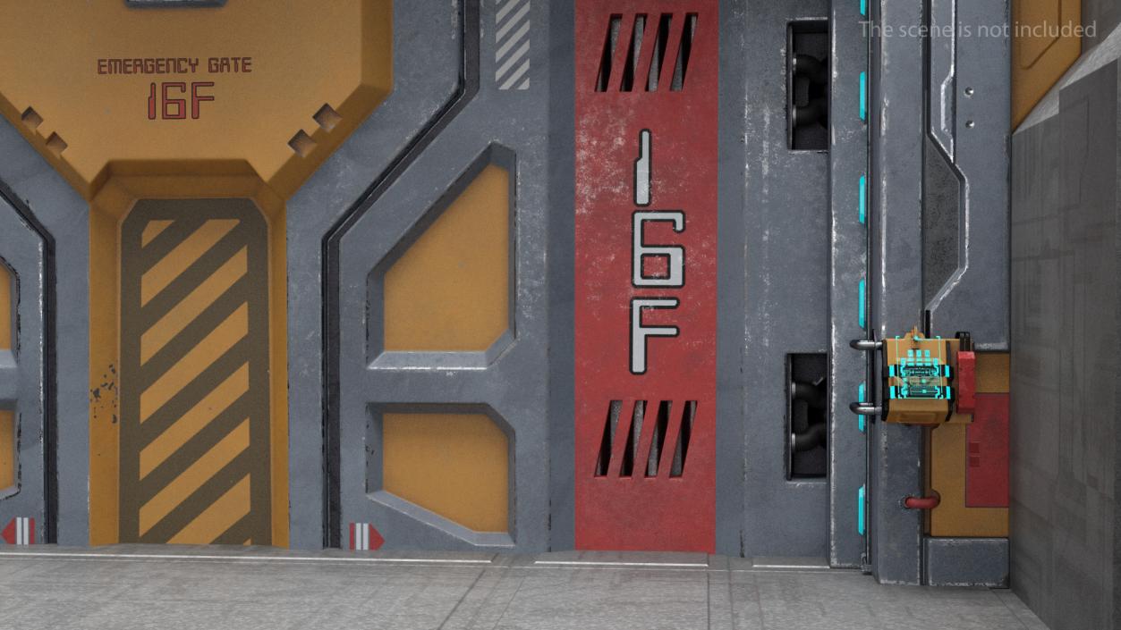 3D model Sci Fi Reinforced Sliding Gate