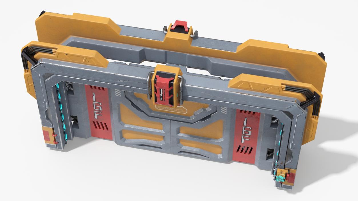 3D model Sci Fi Reinforced Sliding Gate