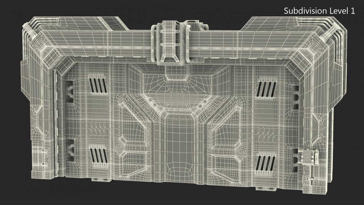 3D model Sci Fi Reinforced Sliding Gate