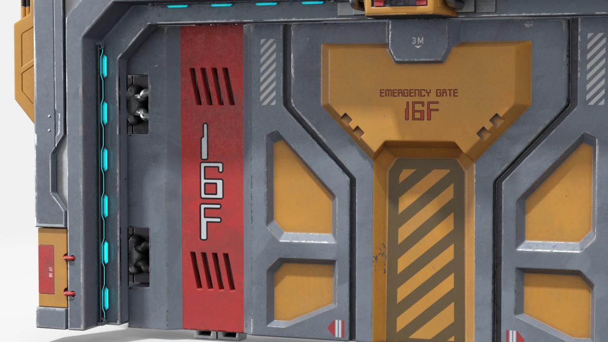 3D model Sci Fi Reinforced Sliding Gate