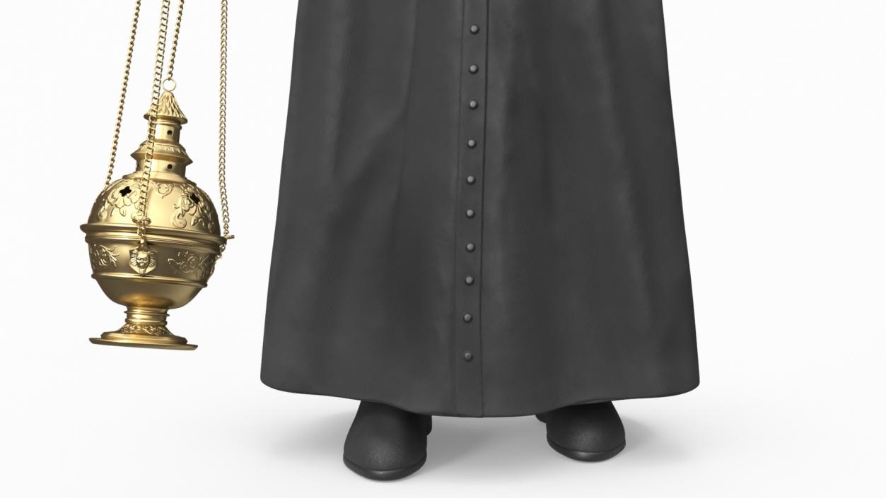 3D Catholic Priest Holding Chain Censer