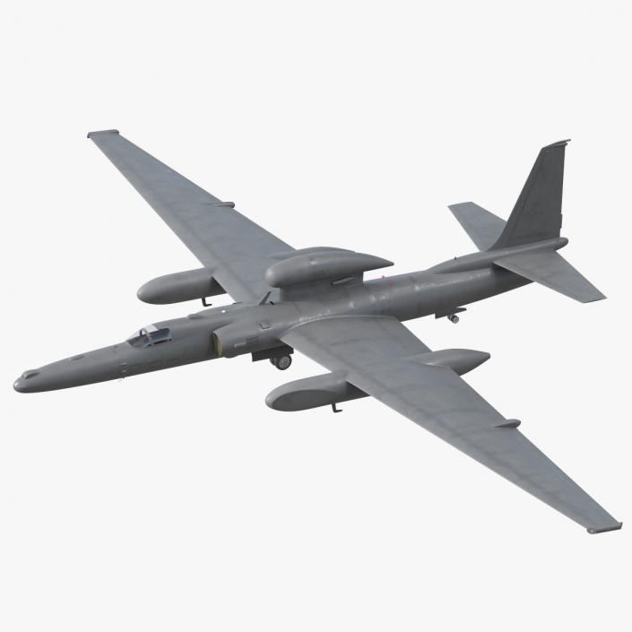 Grey Surveillance Aircraft Simple Interior 3D