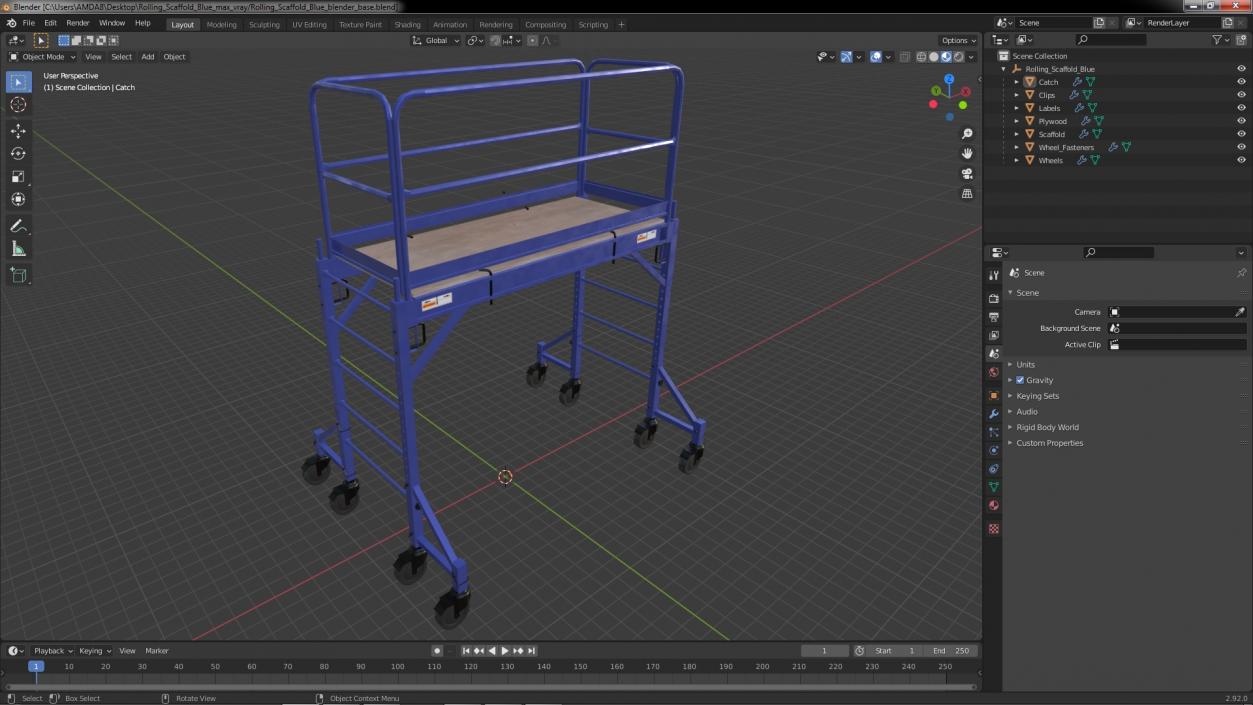 3D Rolling Scaffold Blue