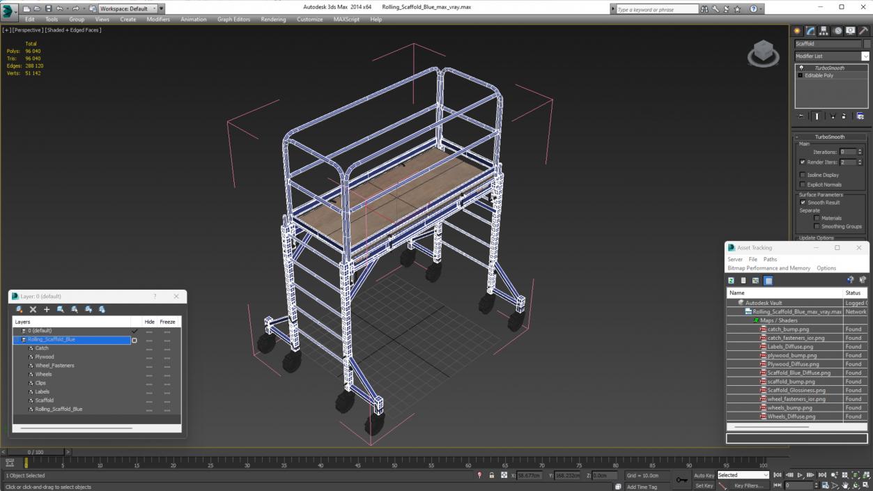 3D Rolling Scaffold Blue