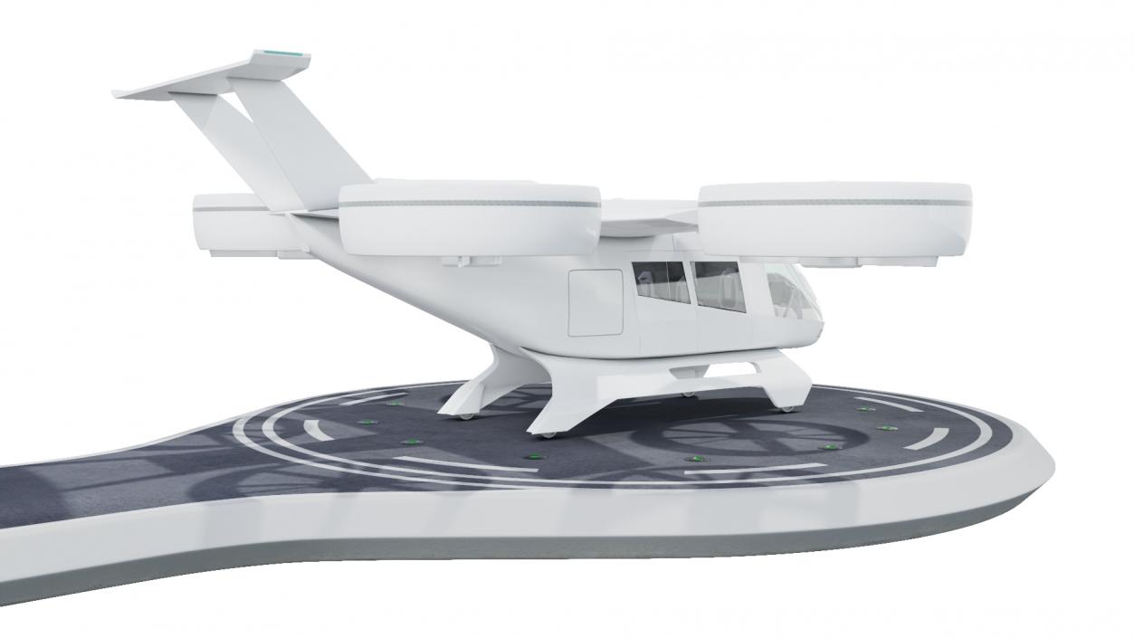 3D Urban Air Port with Passenger Aircraft model