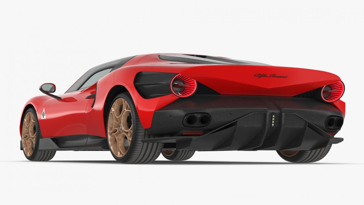 Alfa Romeo 33 Stradale Red Rigged for Cinema 4D 3D