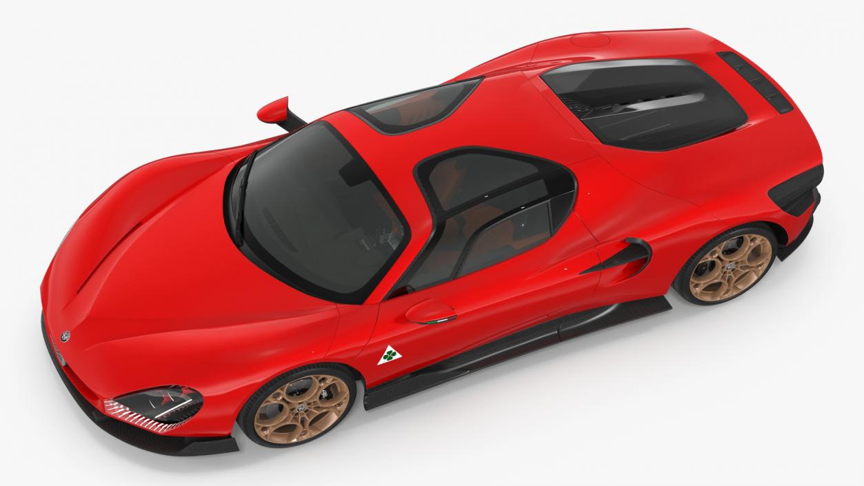 Alfa Romeo 33 Stradale Red Rigged for Cinema 4D 3D