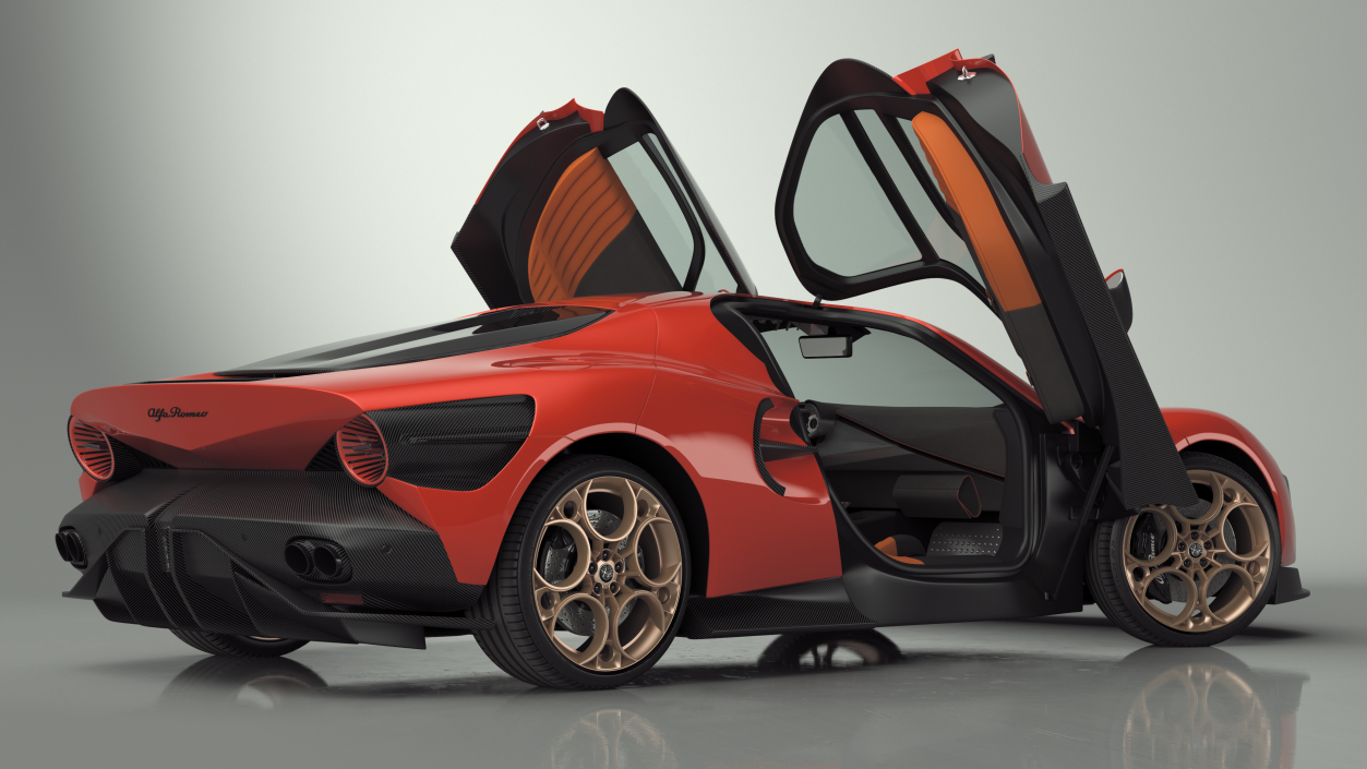 Alfa Romeo 33 Stradale Red Rigged for Cinema 4D 3D