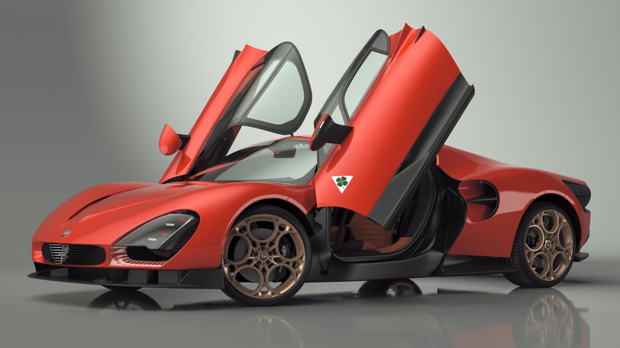 Alfa Romeo 33 Stradale Red Rigged for Cinema 4D 3D