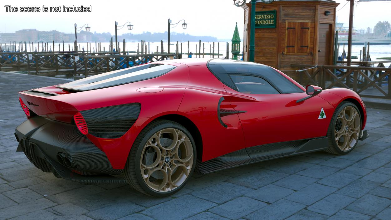 Alfa Romeo 33 Stradale Red Rigged for Cinema 4D 3D