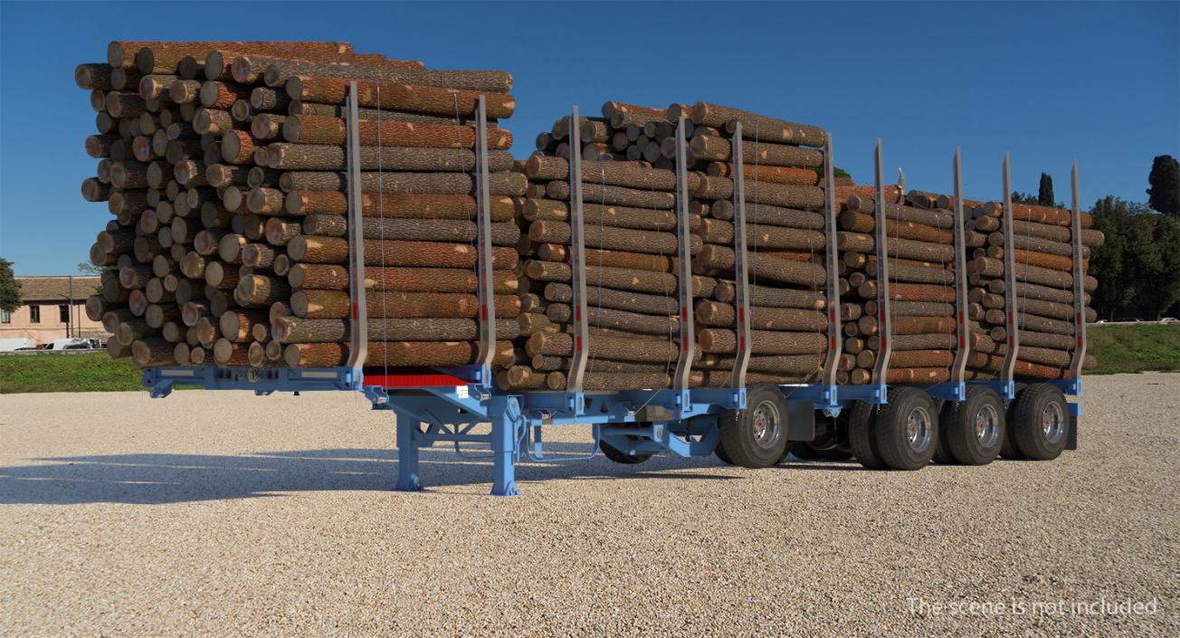 3D Logging Trailer with Small Logs