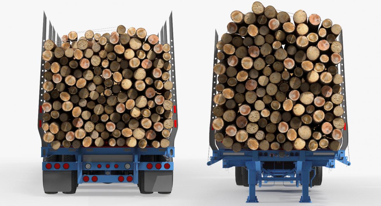 3D Logging Trailer with Small Logs