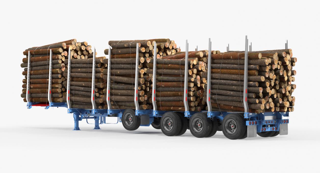 3D Logging Trailer with Small Logs