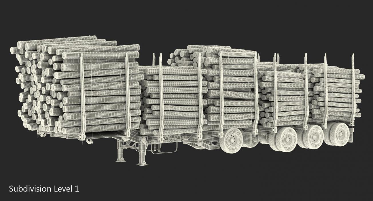 3D Logging Trailer with Small Logs