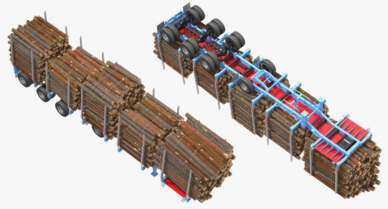 3D Logging Trailer with Small Logs