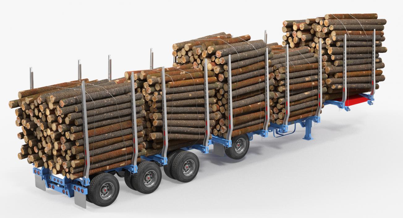 3D Logging Trailer with Small Logs