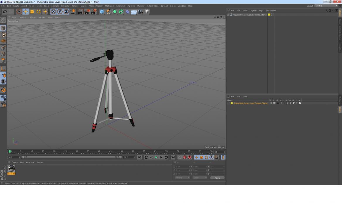 3D model Adjustable Laser Level Tripod Stand