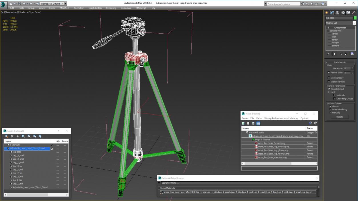 3D model Adjustable Laser Level Tripod Stand