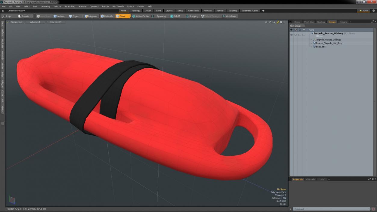 3D Torpedo Rescue Lifebuoy model