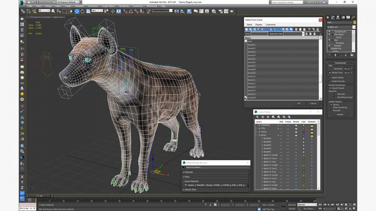 Hyena Rigged 3D