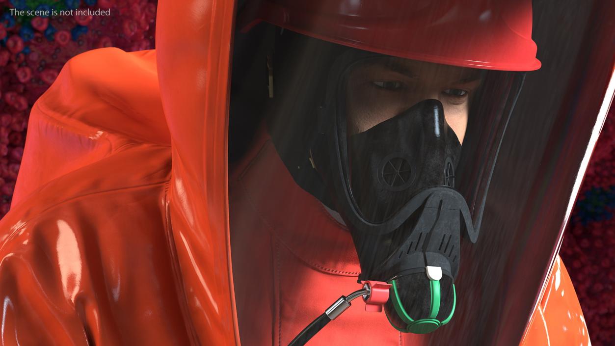 3D Heavy Duty Chemical Protective Suit Red Rigged