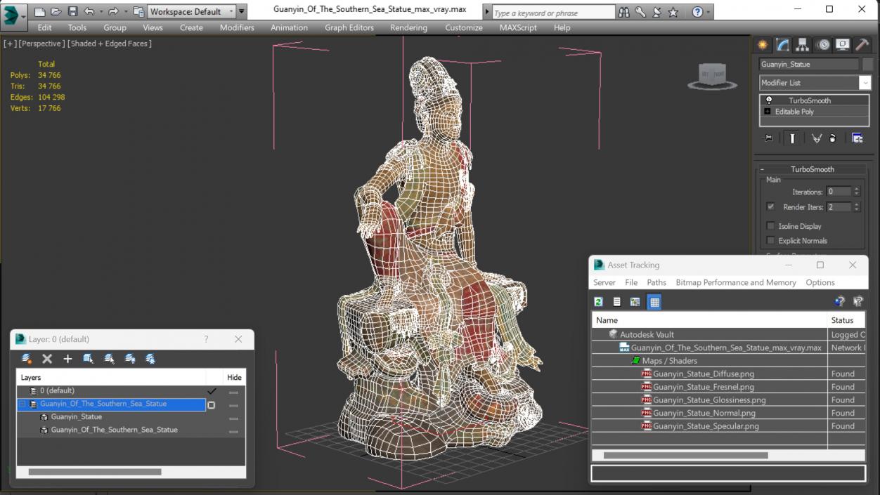 Guanyin Of The Southern Sea Statue 3D model