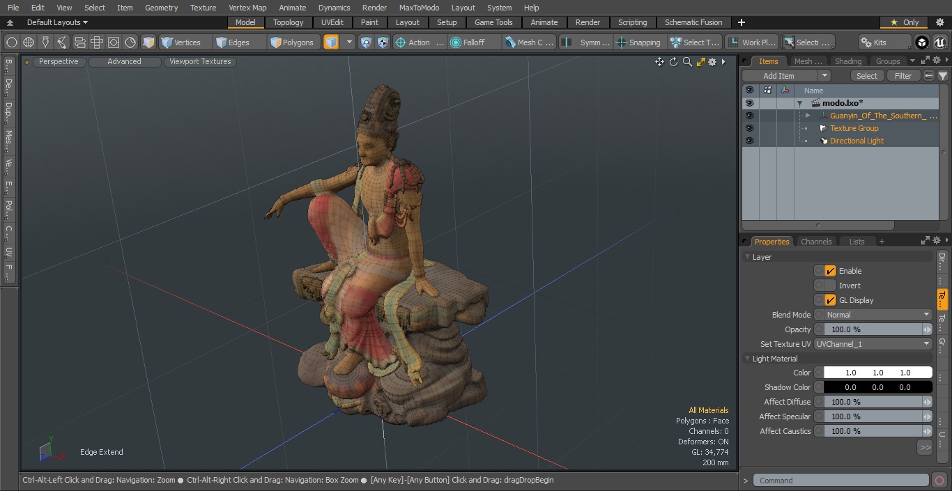 Guanyin Of The Southern Sea Statue 3D model