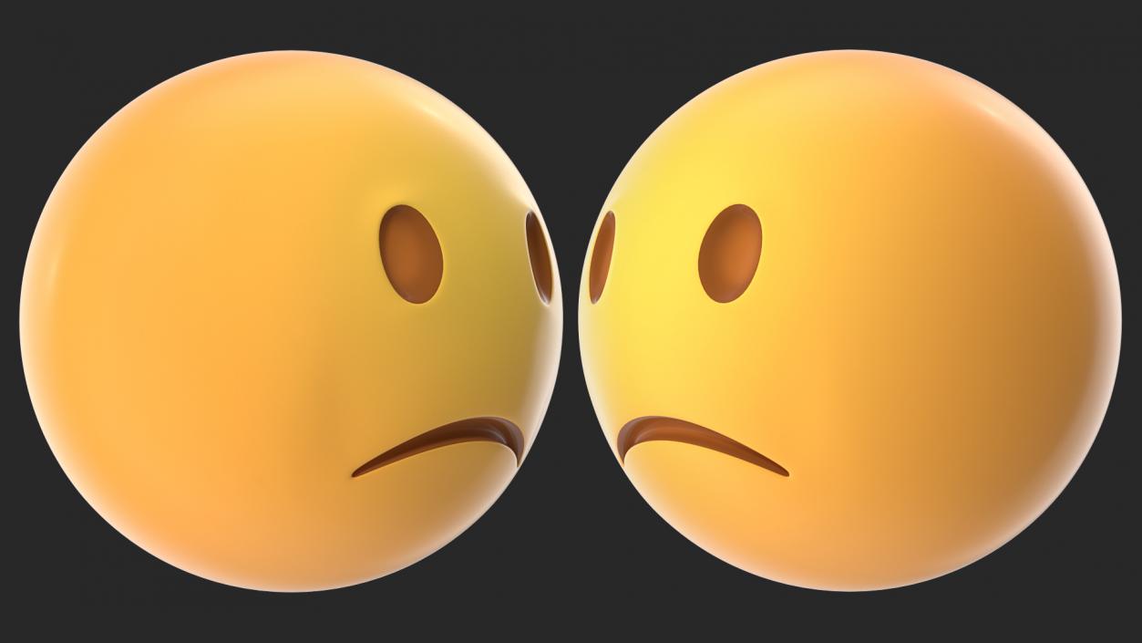 3D Unhappy Emoji model