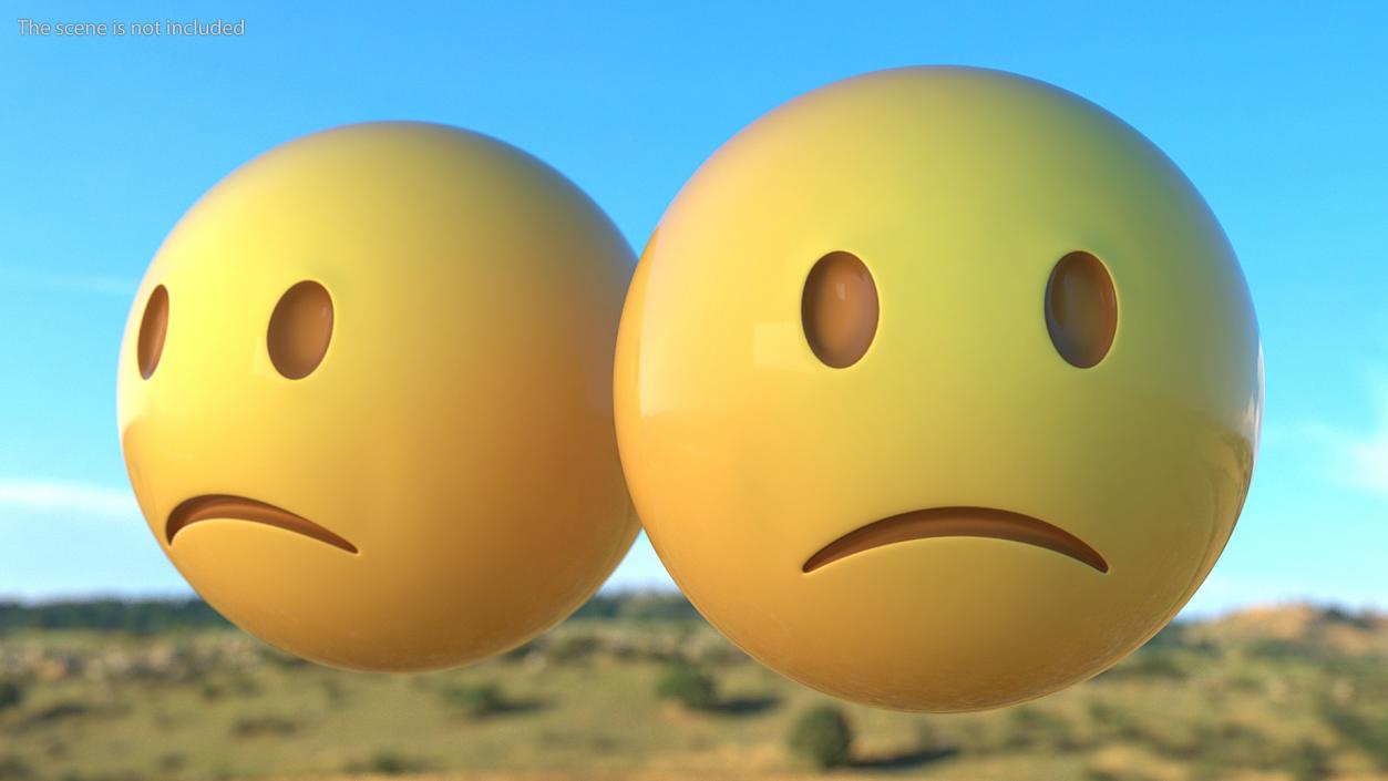 3D Unhappy Emoji model