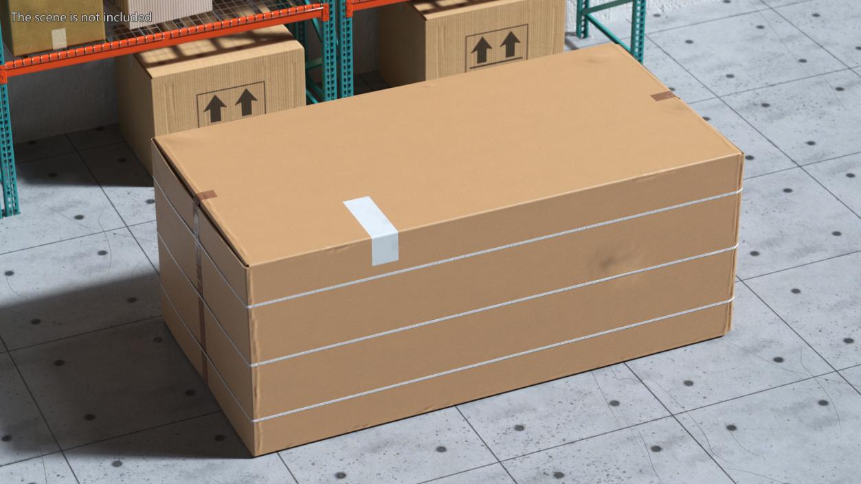 Large Cardboard Box 3D model