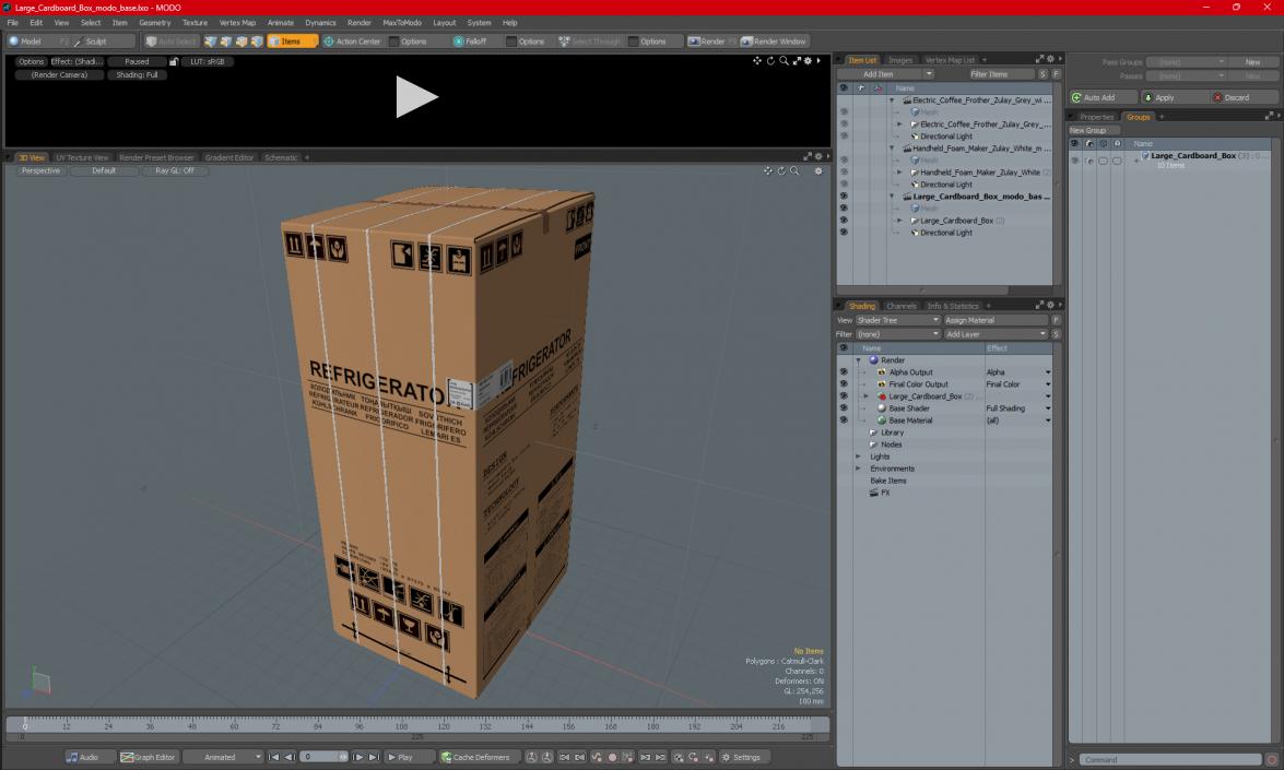 Large Cardboard Box 3D model