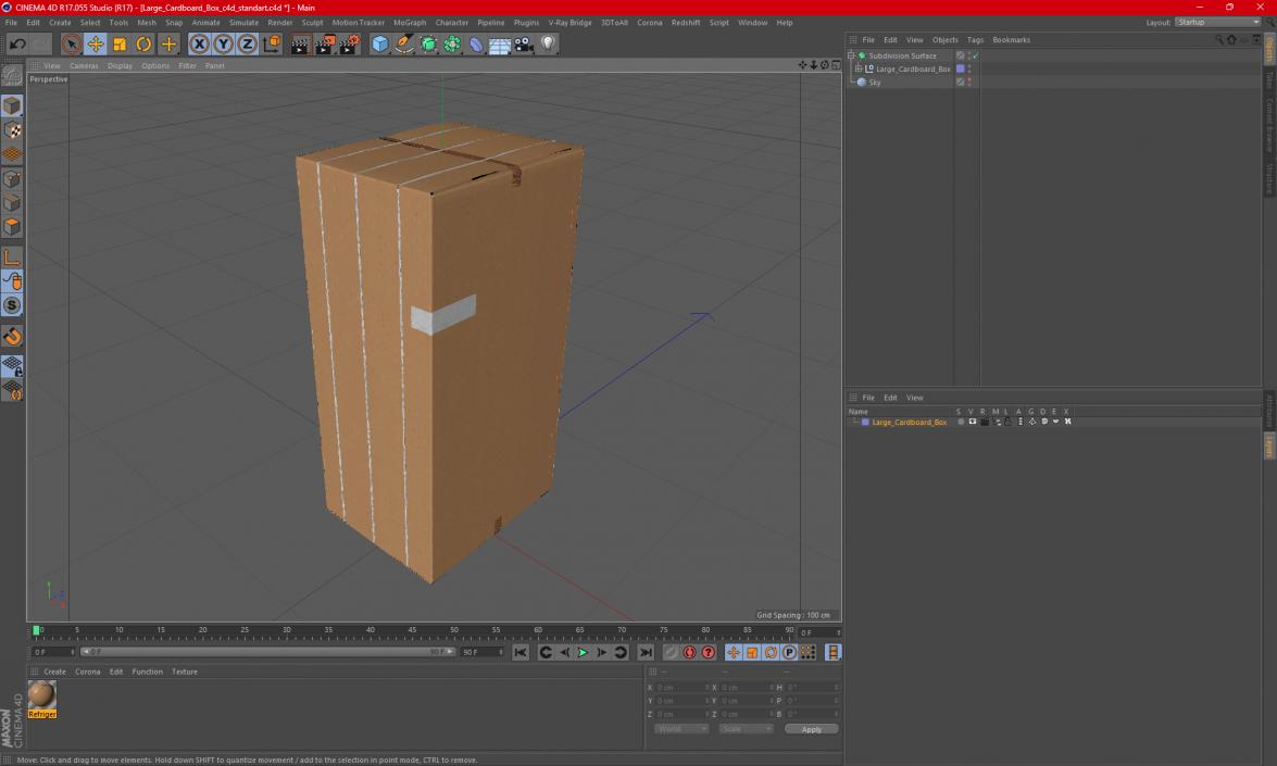 Large Cardboard Box 3D model