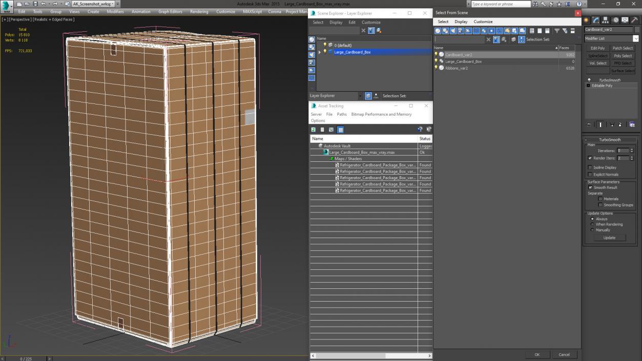 Large Cardboard Box 3D model