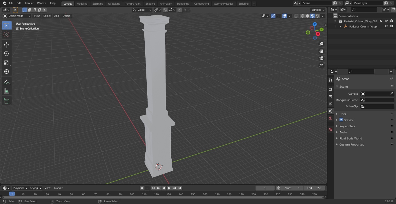 3D model Pedestal Column Wrap