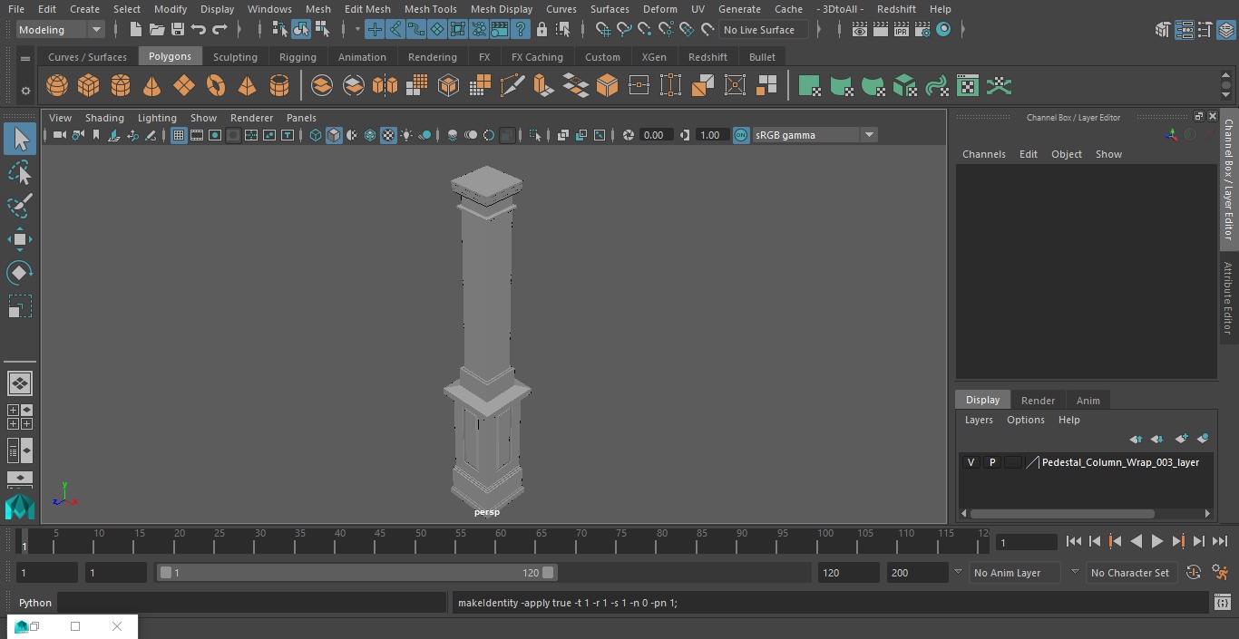 3D model Pedestal Column Wrap