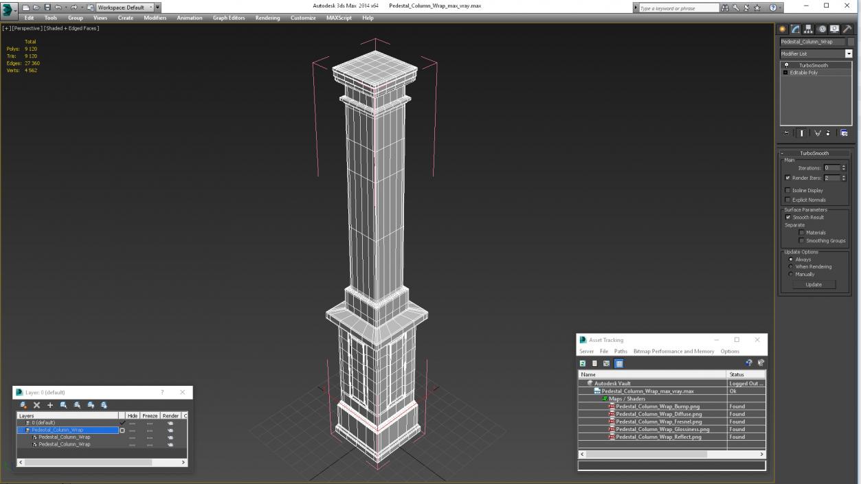 3D model Pedestal Column Wrap