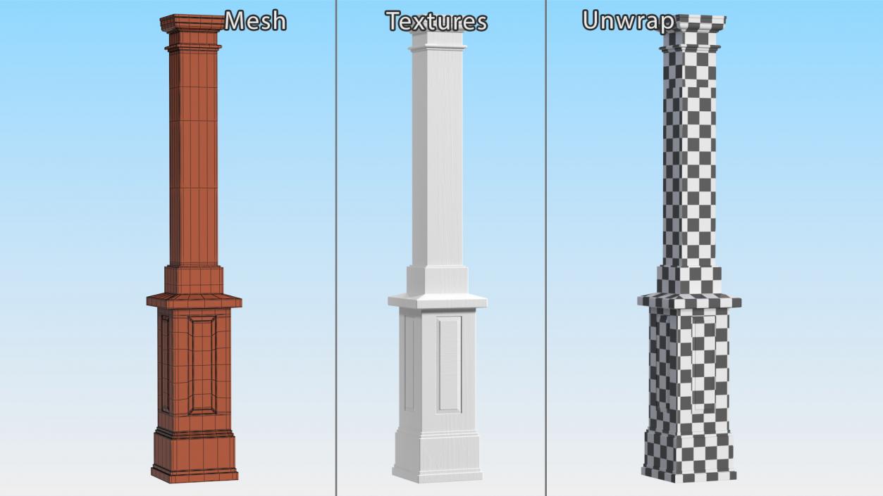 3D model Pedestal Column Wrap