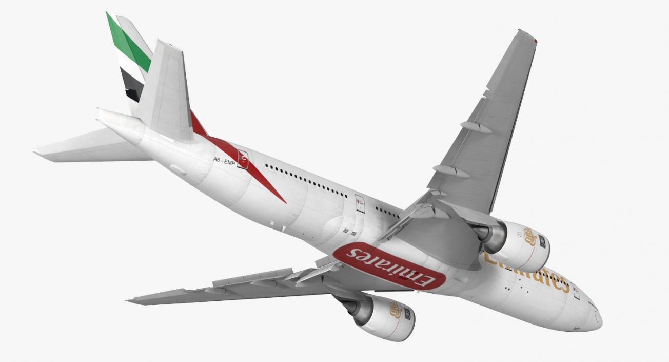 Boeing 777-200 Emirates Airlines Rigged 3D model