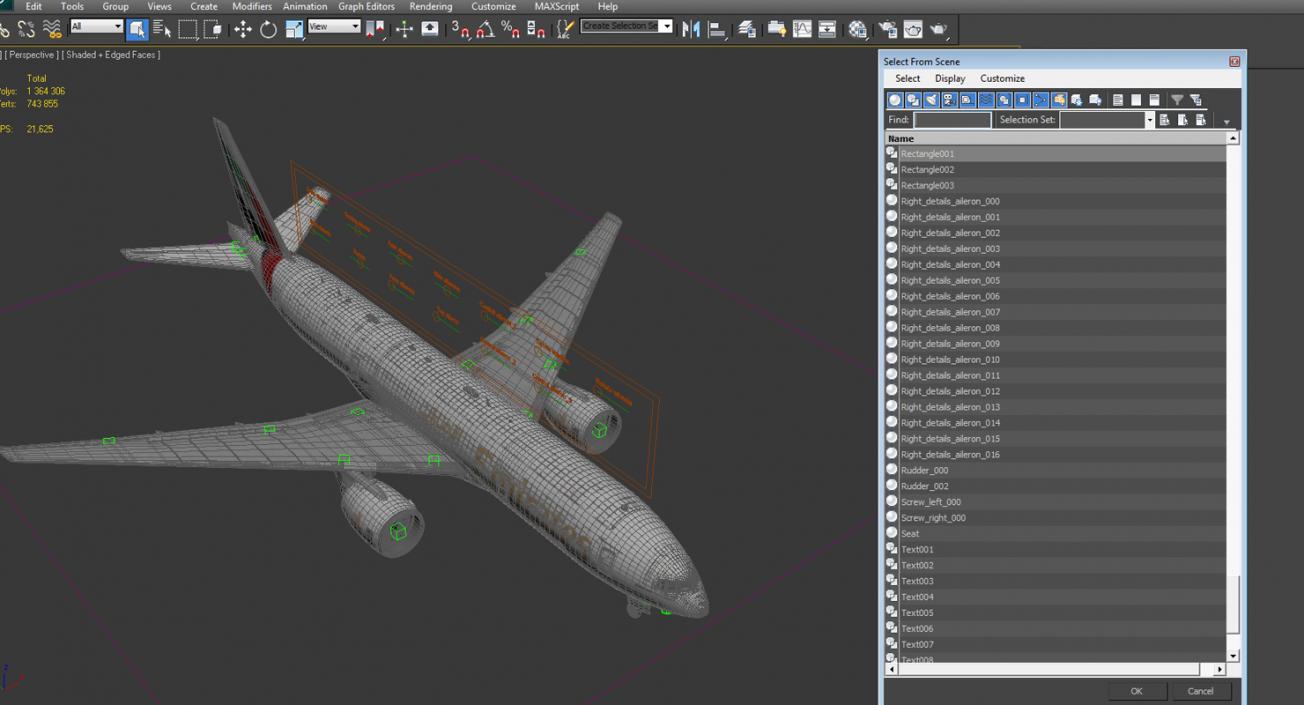 Boeing 777-200 Emirates Airlines Rigged 3D model