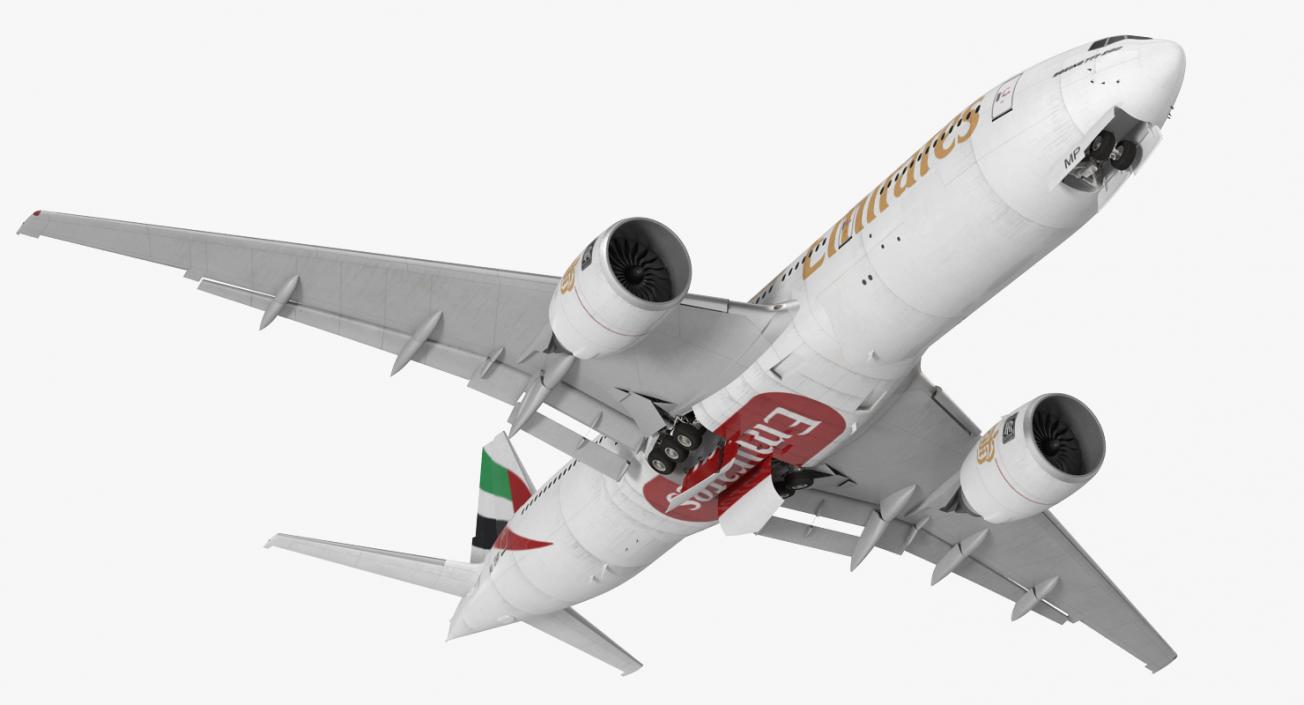 Boeing 777-200 Emirates Airlines Rigged 3D model