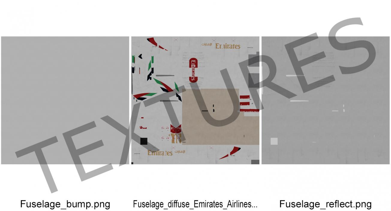 Boeing 777-200 Emirates Airlines Rigged 3D model